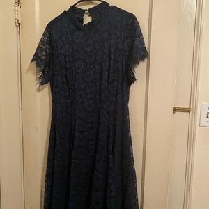 Dark teal lace fit and flare torrid dress